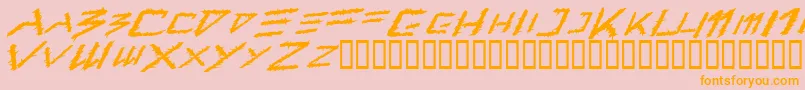 Barbt-Schriftart – Orangefarbene Schriften auf rosa Hintergrund