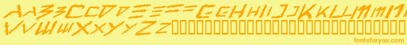 Czcionka Barbt – pomarańczowe czcionki na żółtym tle