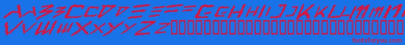 フォントBarbt – 赤い文字の青い背景