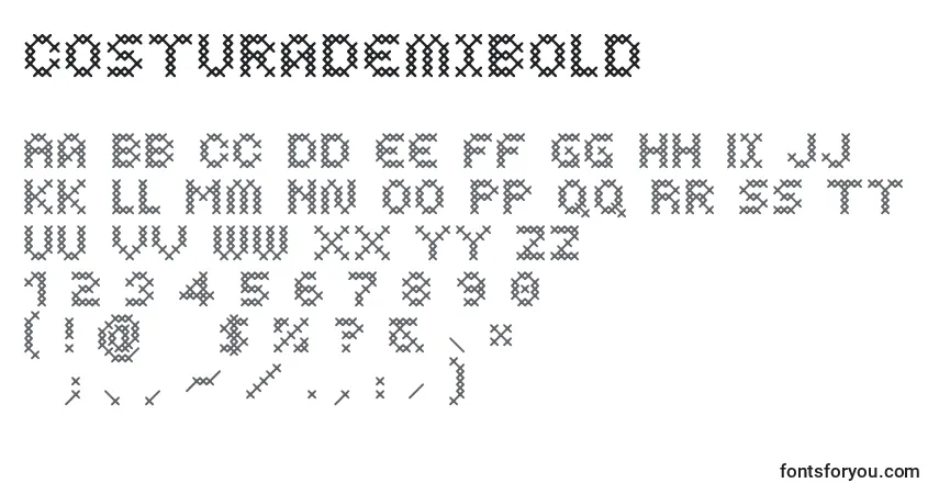 Czcionka CosturaDemibold – alfabet, cyfry, specjalne znaki