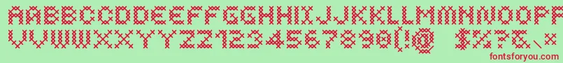 CosturaDemibold Font – Red Fonts on Green Background