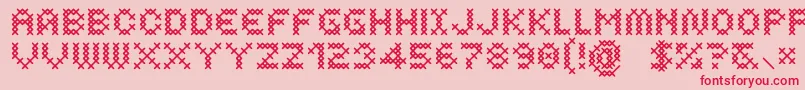 CosturaDemibold-Schriftart – Rote Schriften auf rosa Hintergrund