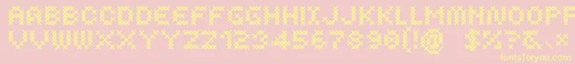 CosturaDemibold-Schriftart – Gelbe Schriften auf rosa Hintergrund