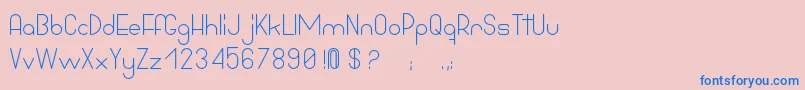 BowhouseRegular-Schriftart – Blaue Schriften auf rosa Hintergrund