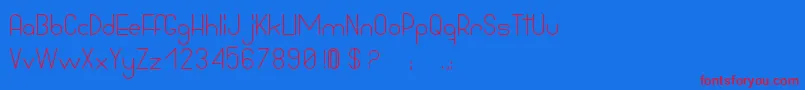 BowhouseRegular-Schriftart – Rote Schriften auf blauem Hintergrund