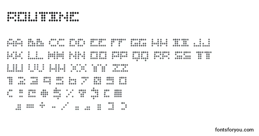 Шрифт Routine – алфавит, цифры, специальные символы