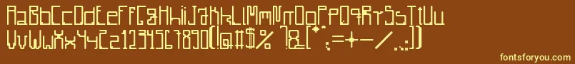 Radiare-Schriftart – Gelbe Schriften auf braunem Hintergrund