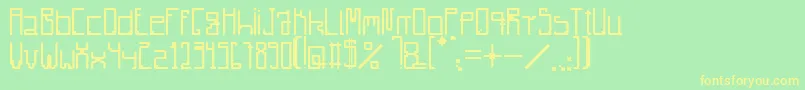 Radiare-Schriftart – Gelbe Schriften auf grünem Hintergrund