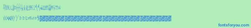 フォントTotallystraight – 青い文字は緑の背景です。