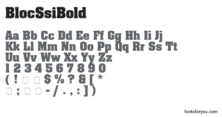 A fonte BlocSsiBold – alfabeto, números, caracteres especiais