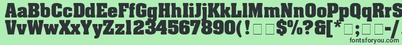 フォントBlocSsiBold – 緑の背景に黒い文字