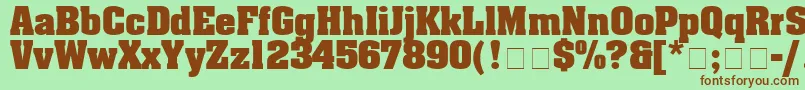 BlocSsiBold Font – Brown Fonts on Green Background