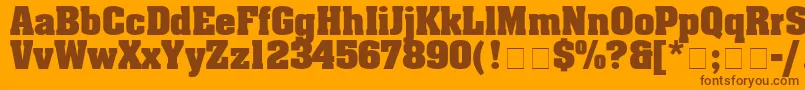 BlocSsiBold-Schriftart – Braune Schriften auf orangefarbenem Hintergrund