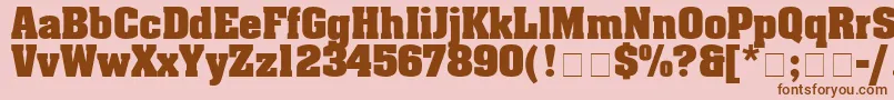 BlocSsiBold Font – Brown Fonts on Pink Background