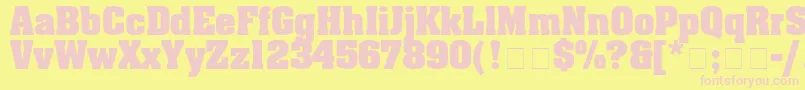 BlocSsiBold Font – Pink Fonts on Yellow Background