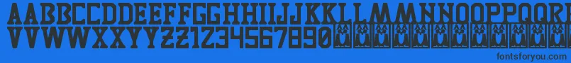 TigresUanl Font – Black Fonts on Blue Background