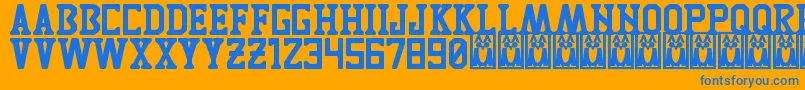 TigresUanl Font – Blue Fonts on Orange Background
