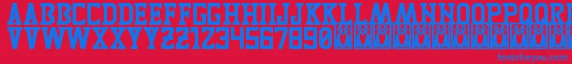 TigresUanl Font – Blue Fonts on Red Background