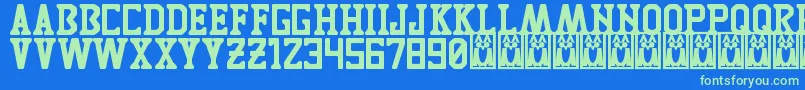 TigresUanl Font – Green Fonts on Blue Background