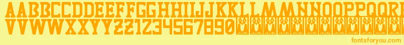 フォントTigresUanl – オレンジの文字が黄色の背景にあります。