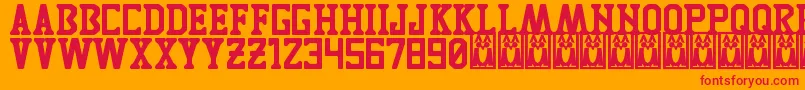 フォントTigresUanl – オレンジの背景に赤い文字