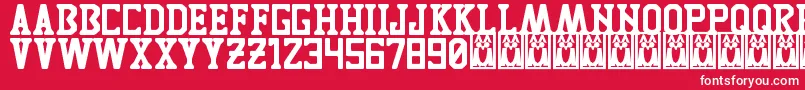 フォントTigresUanl – 赤い背景に白い文字