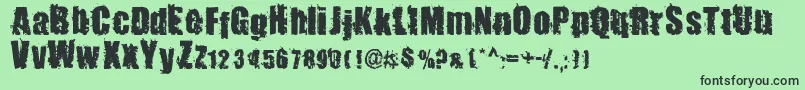 BeastImpactedRegular Font – Black Fonts on Green Background