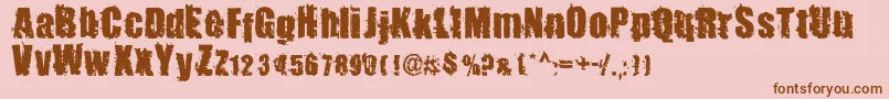 BeastImpactedRegular Font – Brown Fonts on Pink Background