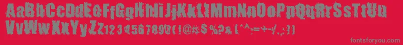 BeastImpactedRegular Font – Gray Fonts on Red Background