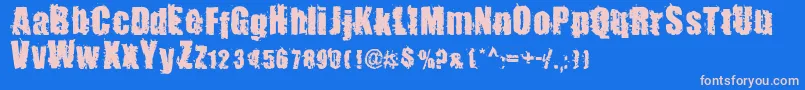 BeastImpactedRegular Font – Pink Fonts on Blue Background