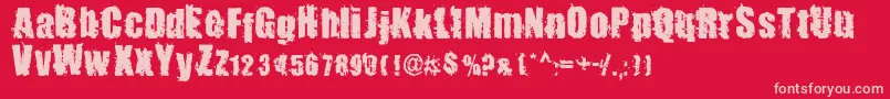 Fonte BeastImpactedRegular – fontes rosa em um fundo vermelho
