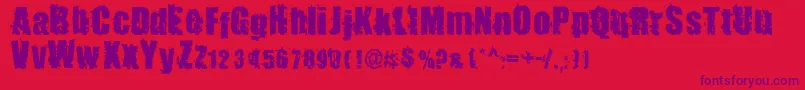Czcionka BeastImpactedRegular – fioletowe czcionki na czerwonym tle