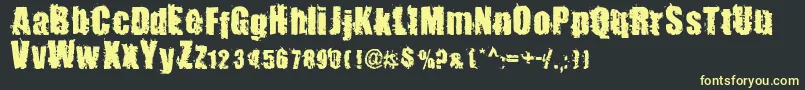 BeastImpactedRegular-fontti – keltaiset fontit mustalla taustalla