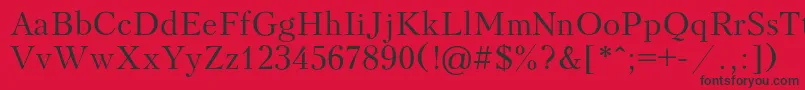 フォントPeterbur – 赤い背景に黒い文字