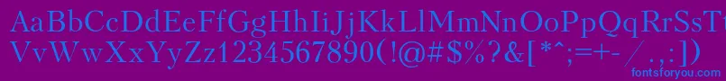 フォントPeterbur – 紫色の背景に青い文字