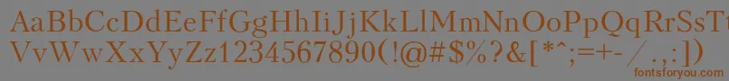 フォントPeterbur – 茶色の文字が灰色の背景にあります。