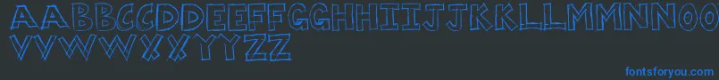 Шрифт Dumpster – синие шрифты на чёрном фоне