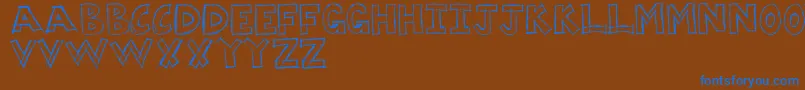 Шрифт Dumpster – синие шрифты на коричневом фоне