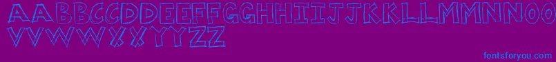 フォントDumpster – 紫色の背景に青い文字