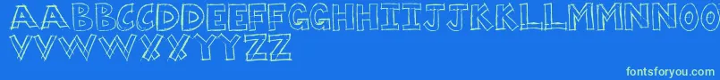 Dumpster Font – Green Fonts on Blue Background