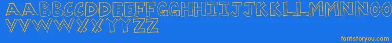 Dumpster Font – Orange Fonts on Blue Background