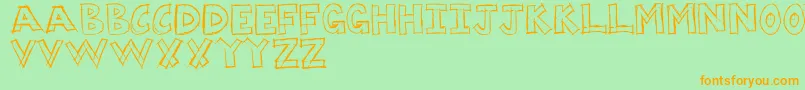 Dumpster Font – Orange Fonts on Green Background