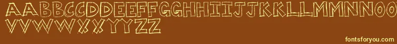 Dumpster Font – Yellow Fonts on Brown Background