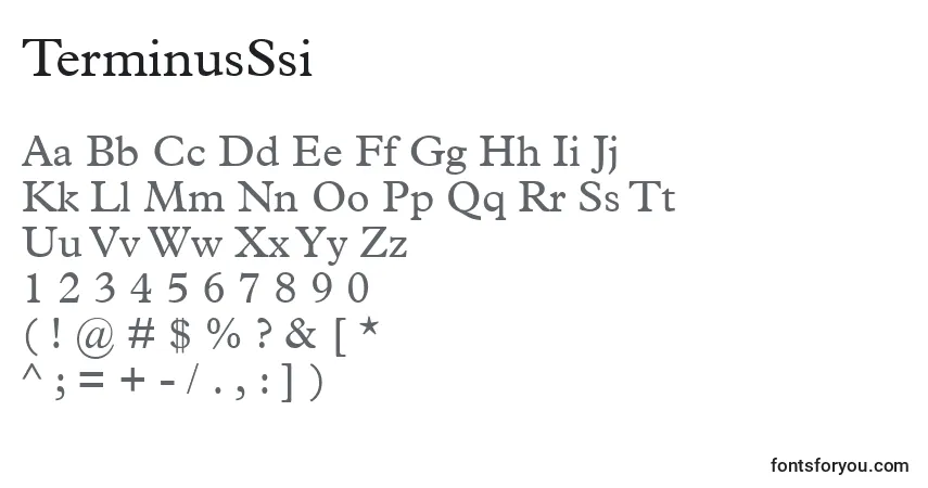 TerminusSsi-fontti – aakkoset, numerot, erikoismerkit