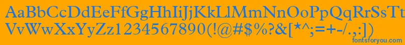 フォントTerminusSsi – オレンジの背景に青い文字