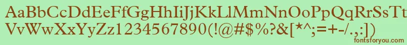 Шрифт TerminusSsi – коричневые шрифты на зелёном фоне