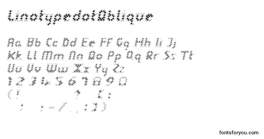 A fonte LinotypedotOblique – alfabeto, números, caracteres especiais