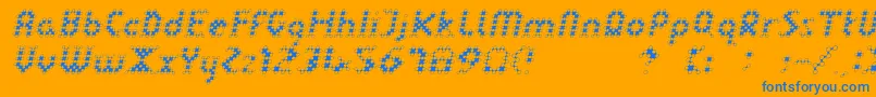 LinotypedotOblique Font – Blue Fonts on Orange Background