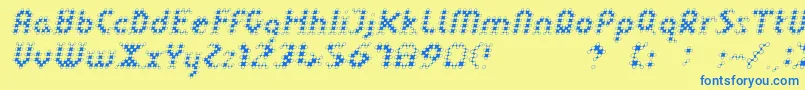 LinotypedotOblique Font – Blue Fonts on Yellow Background