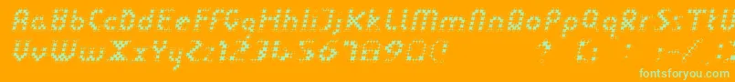 LinotypedotOblique Font – Green Fonts on Orange Background